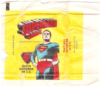 Superman Wax Pack 1965 Gum factory Wrapper